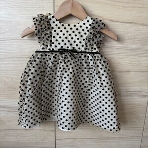 Pastourelle Pippa and Julie Black and cream Polka Dot Dress